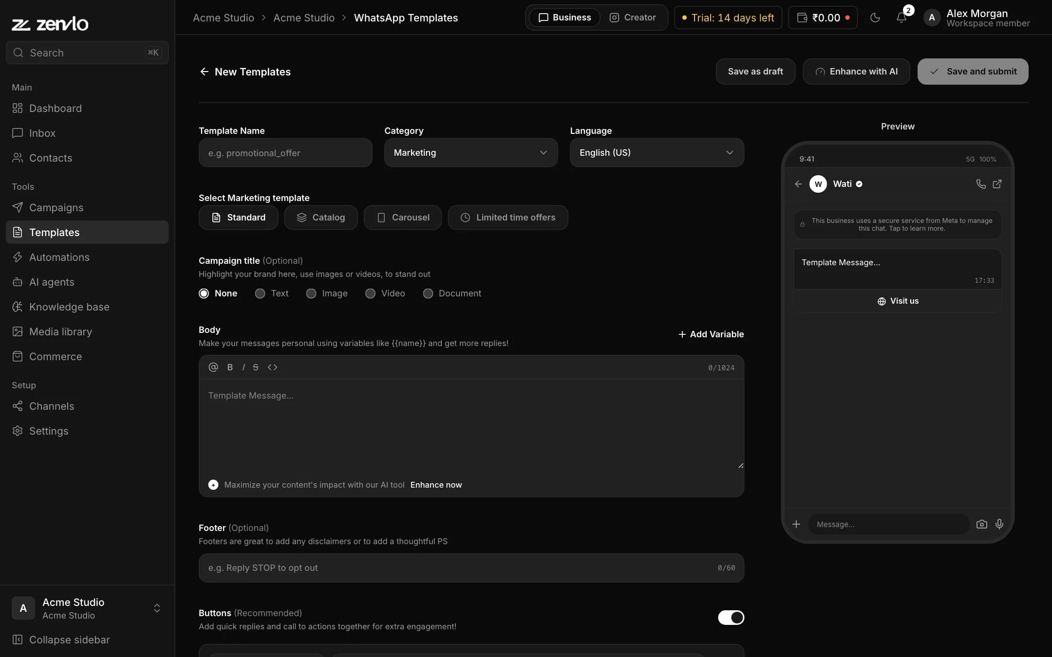 The template builder